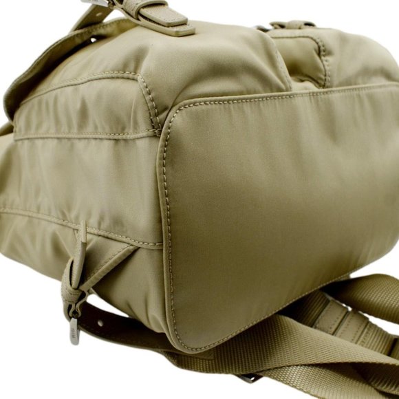 PRADA  Double Front Pocket Re-Nylon Backpack Bag Beige main image 12